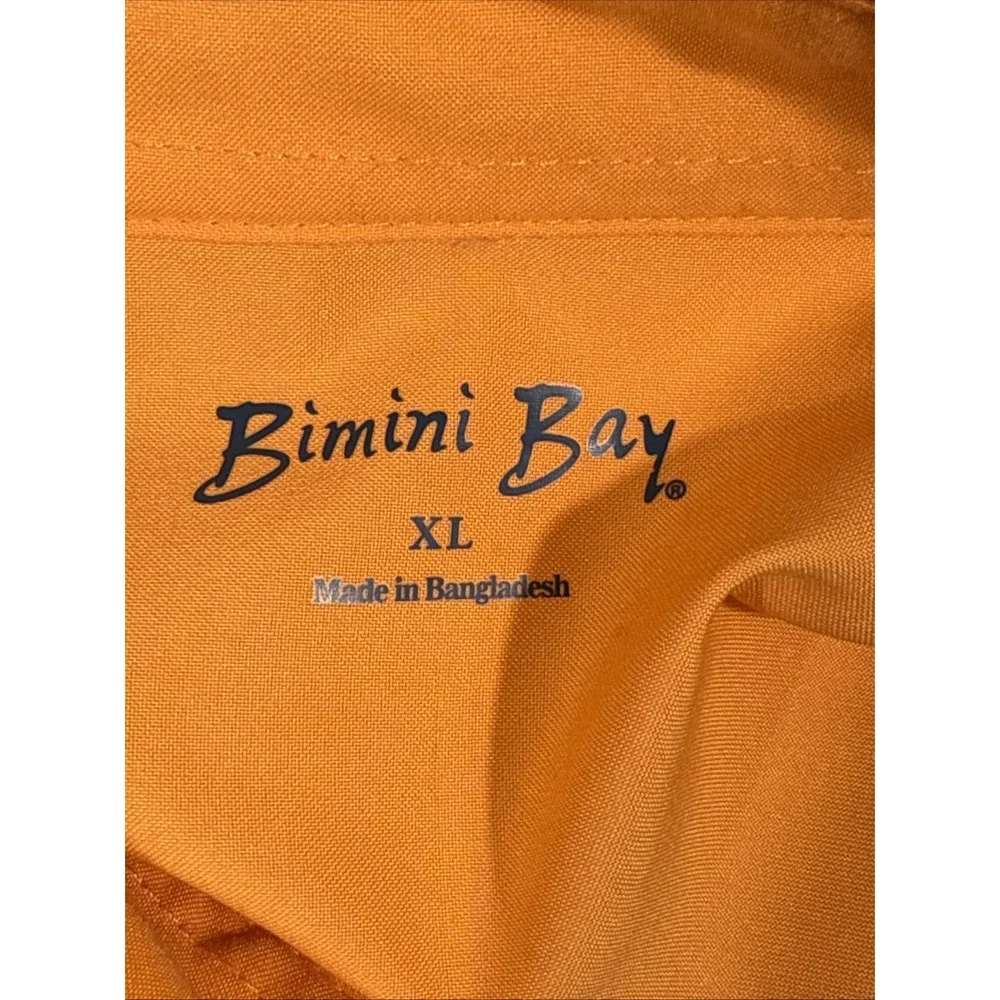 Bimini Bay Shirt Mens Size Extra Large Orange Pockets Fishing Performance‎